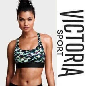 Victoria's Secret's | Green & Black Geometric The Player Sports Bra | Size Large